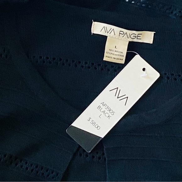 NWT Ava Paige Perforated Open Front Clasp Cardigan - Picture 6 of 6